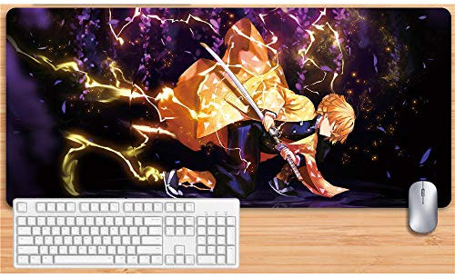 Tapis De Souris Demon Slayer: Kimetsu No Yaiba,Tapis De Souris Grands Jeux, Caoutchouc Antidérapant 900X400X3Mm XXL XL Ordinateur De Bureau Clavier Clavier Mat-D 700X300X3Mm