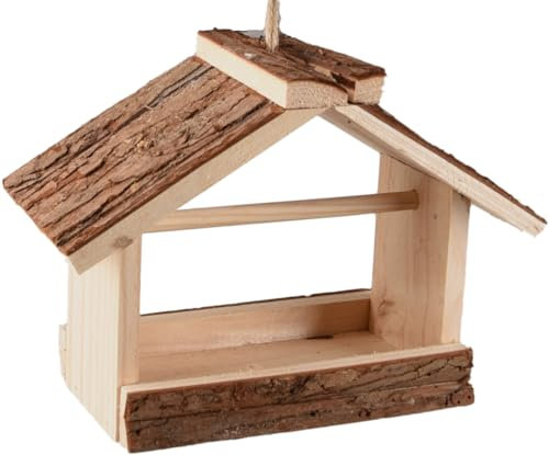 Flamingo Vogelhaus Loo – Premium-Qualität – Holz Natur 23x11x11,6cm