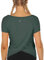 icyzone Damen Sport T-Shirt Kurzarm Yoga Top Schnell Trocken Elastisch Fitness Gym Oberteile (M, Smoke Pine)