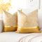 Artscope 2er Set Kissenbezug für Sofa Auto Schlafzimmer Luxuriöser Moderne Minimalist Goldenen Ledernähten Wellenstreifen Dekokissen Kissenhülle Kissen Fall 45x45cm (Golden)