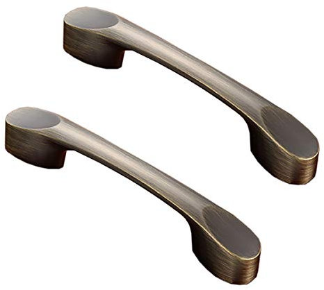Zinc Alloy Antique Bronze Handle Pulls, Retro Door Pulls Cabinet Handle Pulls Cupboard Pulls, Wardrobe Handles Drawer Handles,64mm, 2 PCS