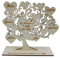 Albero della vita in legno di Pioppo o Betulla personalizzabile con nomi e frase/dedica centrale 21x21cm circa spessore 3mm con base d'appoggio.
