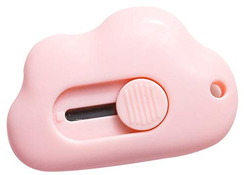 EastVita Mini coupe-papier portable en forme de nuage avec lame de papier à découper, papeterie, nuages roses