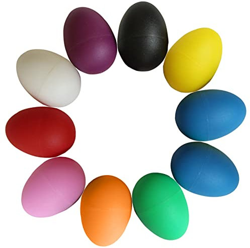 Eier Maracas, Musical Egg Shaker, Percussion Musikintrument, Rassel Eier, Geeignet für Eltern-Kind-Aktivitäten, Kindergarten-Früherziehung, 10 Stück, Zufällige Farbe