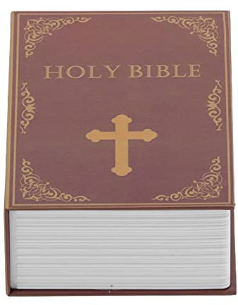 Livre Coffre Fort, Coffre-fort avec Serrure à Combinaison, Mini coffre-fort en forme de livre pour l'argent, boîte de rangement pour clé, l'argent, Bijoux, Passeport (Bible, 7.1 x 4.6 x 2.2