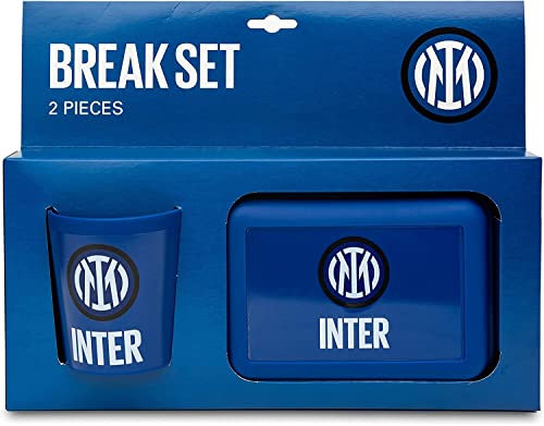 ILS I LOVE SHOPPING Set Regalo Portamerenda + Tazza in confezione regalo Tifoso Senza BPA per Ragazzi Prodotto Ufficiale (Inter)