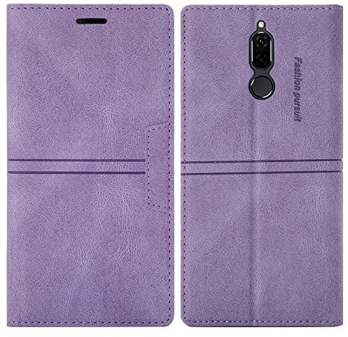 OKZone Cover per Huawei Mate 10 Lite, Custodia Flip Pelle Portafoglio Magnetica Libro con Slot Schede, Slim Silicone TPU Bumper Wallet Supporto Case, Antiurto Cover per Huawei Mate 10 Lite (Viola)
