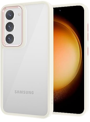 iCatchy Case for Samsung Galaxy S23 Plus 5G 6.6-Inch Anti-Scratch Clear Hard Back Transparent Bumper Shockproof Anti Yellowing Phone Cover - Beige