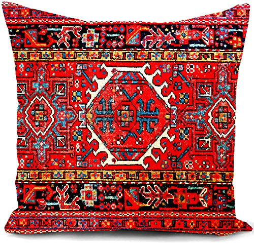 HUASHUZI Kissenbezug 40x40 kelim Kissen orientalische deko rot persischer sofakissen kissenbezüge dekokissen couchkissen kissenhülle Sofa Schlafzimmer Wohnzimmer