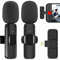 JUDKIOM 2 Pack Wireless Lavalier Microphone for iPhone, Professional Lapel Mics, Wireless Mic Plug-Play, Lapel Microphone for Video Recording Interview Vlog YouTube TikTok(for iPhone 14 and Below)