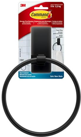 Command Towel Ring [Removable]: 1 Ring (Matte Black)