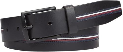 Tommy Hilfiger Herren Gürtel Denton Ledergürtel, Blau (Space Blue), 95 cm