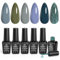 Beetles 6 Farben UV Gel Nagellack Set Snow Mountain Kollektion, Grau, Nude, Blau, Glitzerndes Nagellack Set, Soak-Off-Nagellampe, Herbst Winter Gel Nagel Set Maniküre Set
