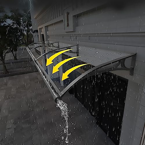 Vordach für Haustür Überdachung Transparentes Türdach Pultbogenvordach