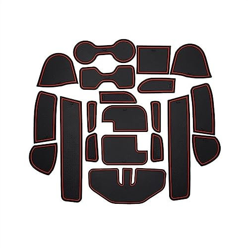 Antirutschmatten Für N&issan Für Navara NP300 D23 2015–2019, Autotür-Rillenmatte, rutschfeste Matte, Anti-Schmutz-Staubmatte Armaturenbrettabdeckung (Color : Rot)