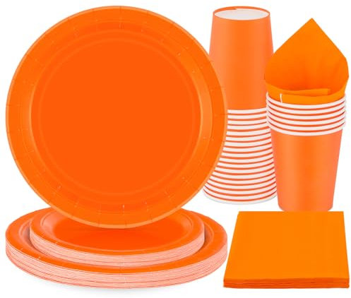 PARTY GO Lot de 96 accessoires de décoration de fête en papier orange pour enfants