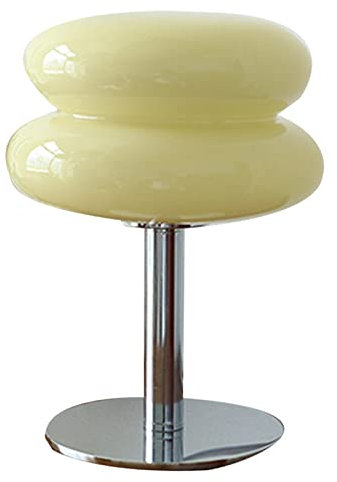 Eierkuchen-Tischlampe, Makronen-Nachttischlampen für Mädchen, Weiches Licht, Niedliche Glas-Tischlampe, USB-Schreibtischlampe für Wohnzimmer, Schlafzimmer, Dekorative
