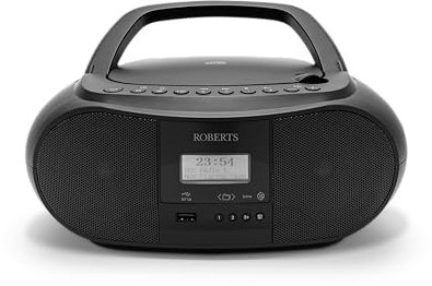 Roberts ZOOMBOX4 FM/DAB/DAB+ CD Boombox with Bluetooth, Black