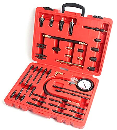 Kompressionstester, Kompressionsprüfer Kompressionstester Set für Benzin und Diesel Motoren, 40 bar