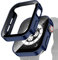 vkeid Gehäuse + Glas für Watch 8 7 45 mm 41 mm 44 mm 40 mm, wasserdichter Displayschutz, Zubehör, Randstoßstange, iWatch 4 5 SE 6 Cover (Farbe: Matt Deep Blue, Größe: 40 mm Serie 4 5 6 SE)