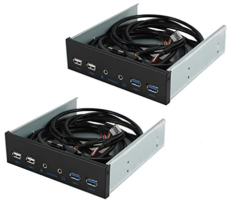 TsoLay 2pcs 5.25 Inch Desktop Pc Case Internal Front Panel USB Hub 2 Ports USB 3.0 and 2 Ports USB 2.0