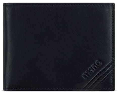 mano Don Antonio RFID Mini Coin Wallet with Flap Black