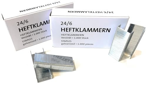 allpremio Heftklammern 24/6 Verzinkt | Tackernadeln für Bürotacker | Tackerklammern für Bürohefter | Heftklammern für Heftzangen | Kompatibel mit strombetriebene Bürohefter | 5.000 Heftklammern