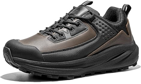 NORTIV 8 Men's Waterproof Hiking Shoes Low Top Lightweight Outdoor Trekking Camping Trail Hiking Shoes,Size 11,Dark Brown,SNHS242M