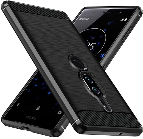 ivoler Silikon Hülle für Sony Xperia XZ2 Premium, [Militärischer Schutz] Stoßfest Handyhülle, Dünne Weiche Flexible TPU Kratzfest Schutzhülle Anti-Fingerabdruck Case Cover, Schwarz