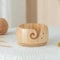 TEMU-SC Wooden yarn bowl, Tazón de lana, Tazón de madera grande hecho a mano para bolas de lana(sin tapa)(bambú)(15 * 8cm)