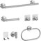 Juego de accesorios de baño de 7 piezas, acero inoxidable, juego de utensilios de baño en plata, torre de baño, juego montado en la pared, incluye toallero de 40 cm, toallero