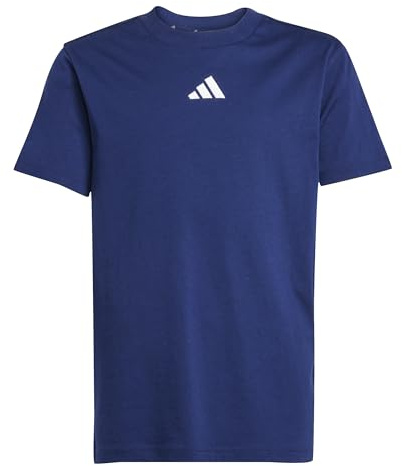 adidas Unisex Kinder Essentials T-Shirt, Dark Blue/White, 7-8 Years
