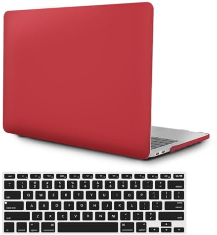FFBOFFC Coque Rigide Compatible avec MacBook Pro 15 Pouces 2019 2018 2017 2016 Version Modèle A1707 A1990, Dure Housse Étui de Protection en Plastique & Couvercle de Clavier, MS-Vin Rouge