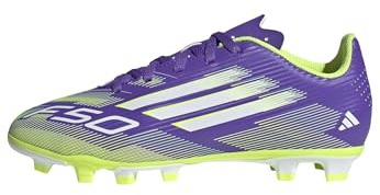 adidas Unisex Kids F50 Club Firm Ground/Multi Ground Football Boots Kids, Purple Rush/Cloud White/Lucid Lemon, 10.5 UK Child