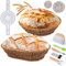 WILLONG Cesta Pan, Panera Redonda 25 cm y Panera Ovalada 23 cm, Utensilios para Hacer Pan, Apto para Panaderos Profesionales y Amantes de la Repostería