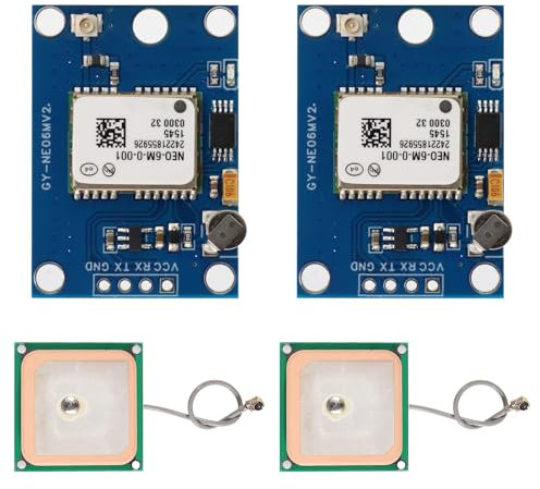 GY-NEO6MV2 GPS Modul,GPS Modul mit Antennen-Flugsteuerung,GPS Flugsteuerungsmodul mit superstarker,GPS Positionsmodul MWC IMU APM2 für Arduino(2 Stück)