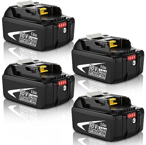 4 pezzi 18V 5000mAh Batteria di ricambio per Makita Batteria 18V per Makita Batteria BL1850B BL1850 BL1860B BL1860