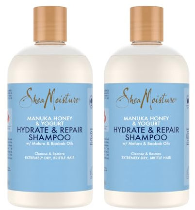 SheaMoisture Hydrate & Repair Shampoo für extrem trockenes und sprödes Haar frei von Silikonen und Sulfaten 2x 384ml