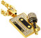 CATIEBYE Microphone Necklace Cassette Pendant Chain Jewelry for Men Rhinestone Thick Chain Design for Parties Birthdays Daily Wear and Special Occasions