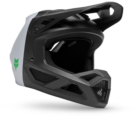Fox Racing Rampage 5050 CE/CPSC – Mountainbike Helm – MIPS Technologie – ECE Helm – Leichte ABS-Schale – 360° Belüftung – Verstellbares Visier – Black/White, Größe: L