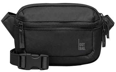 GOT BAG Bauchtasche Sling Bag Gürteltasche mit verstellbaren Riemen Hüfttasche wasserabweisend (Black (small))