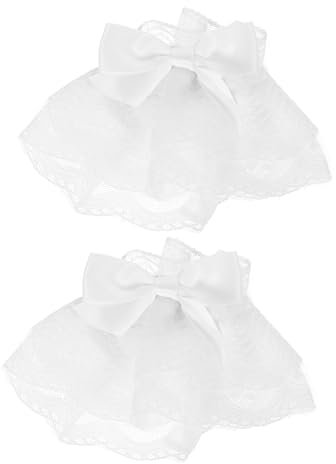 Homoyoyo 1 Paar Spitzenärmel für Frauen Kleid gefälschte Handgelenksärmel Damenmanschetten für das Handgelenk gefälschte Ärmel fingerlose Handgelenkmanschetten Stoff Weiß