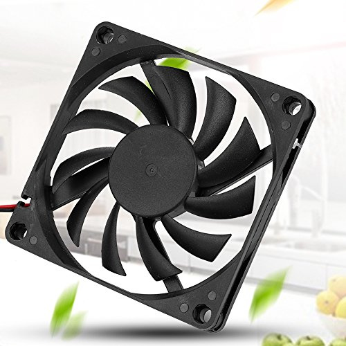 Ventilateur de Processeur 8 cm 12 V x 2 Pièces x Refroidissement Silencieux x Compatible CPU x Dissipation Thermique Efficace x Pour Ordinateur de Bureau x Couleur