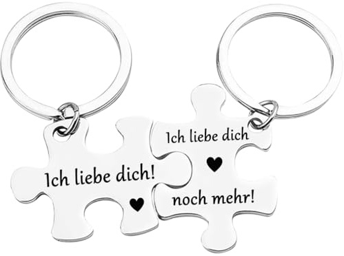 Tecreo Schlüsselanhänger Set, Ich Liebe Dich Paar-Anhänger, Geburtstag Geschenk, Jubiläumstag Geschenk für Freundin, Freundin, Ehemann, Frau, Ihn, Sie