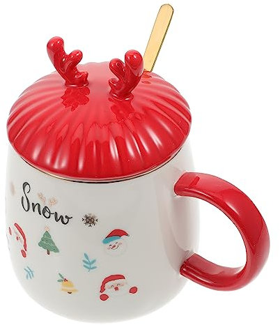 Mikinona 1 Set Tazze Natalizie Cucchiaio Design Adorabile Natale Tazza per Adulti e Facile da Riporre per Famiglia e Amici