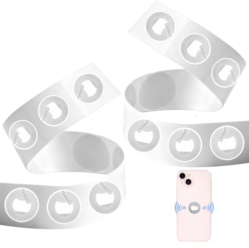 Dupoem 60 Étiquettes NFC Autocollantes, Puce NFC NTAG 215, 504 Octets de Mémoire Programmable, Rondes Blanches de 25 mm, Adaptées à Tous les Smartphones et Appareils Compatibles NFC