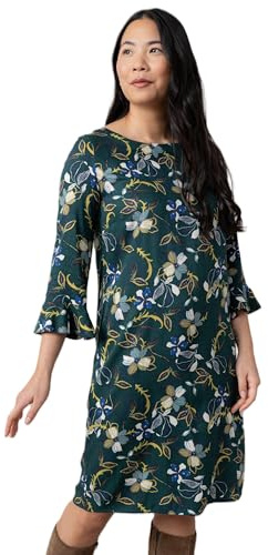 Lily & Me Lotty Fluted Sleeve Shift Dress Above The Knee - Green - Size 14