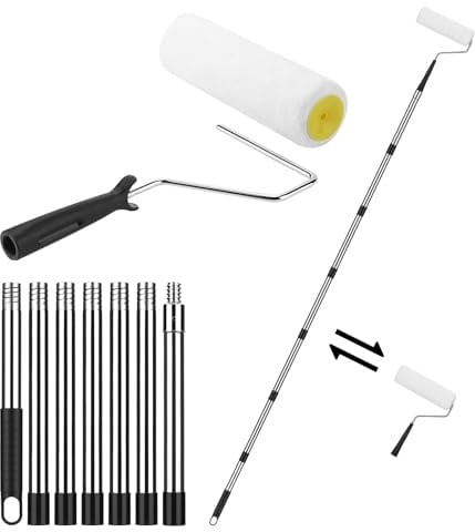 9 Inch Paint Roller Extension Pole, 83 Inch Long Ceiling Paint Roller | Extendable Stainless Steel Telescopic Paint Roller, Heavy Duty Household Painting Tool for Walls, Ceilings & Murals