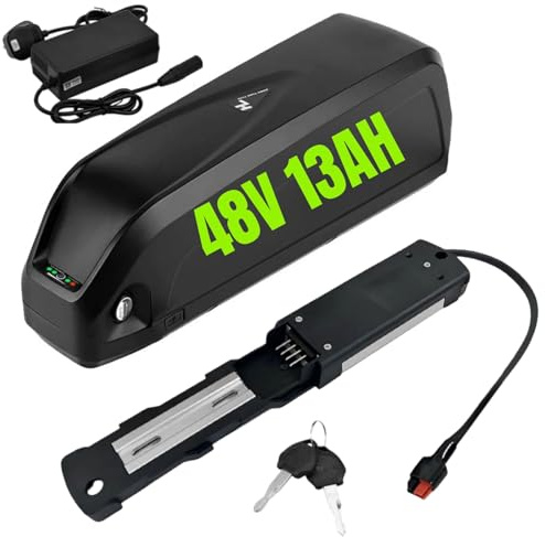 48V 13Ah Ebike Battery, 48 Volt Lithium Electric Bike Battery Pack with Charger 30A Smart BMS, 4-Pin Base, USB Port, for 100W-1000W Motor Bafang Voilamart AW Bicycle Motor (UK Stock)