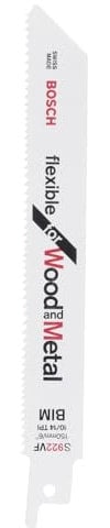 Bosch Accessories lame de scie sabre pour bois et métal S 922 VF BIM Flexible for Wood and Metal 5 pièces 2608656017
